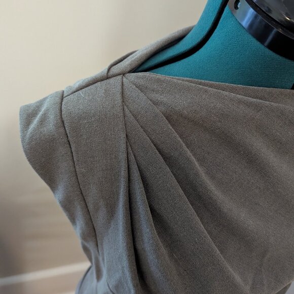 Grey Draped Business Casual Dress - Picture 4 of 7